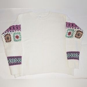 DREAMERS Granny Square Sleeve Sweater